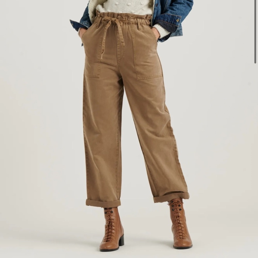 Lucky Brand Olive Paperbag pants 00/24